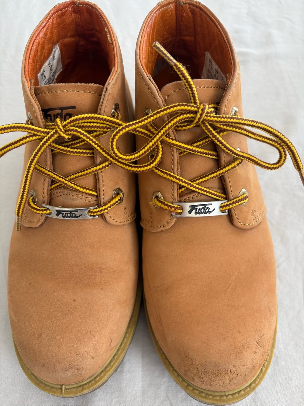 Fuda Oil Resistant Tan Leather lace-up work boots, size 7.5 - Picture 2 of 7